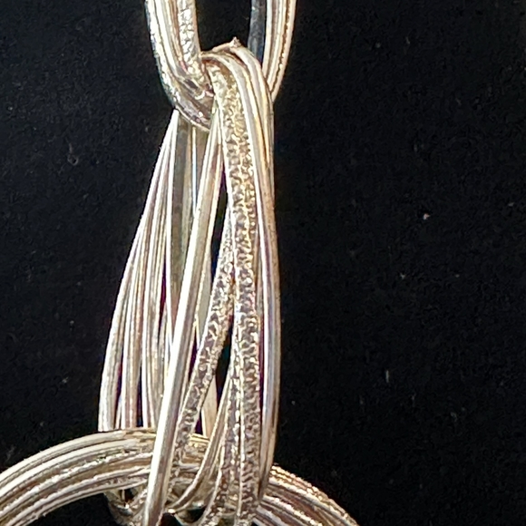 INC | Silvertone Multi-Ring Statement Necklace EUC - Picture 5 of 9